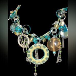Vintage Colorful Blue Turquoise Artisan Necklace